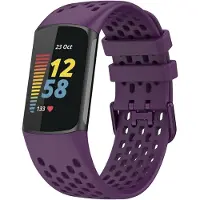 123Watches sport point band - donkerpaars - - Geschikt voor Fitbit Charge 5 & 6
