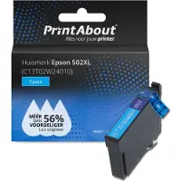 PrintAbout Inktcartridge 502XL (C13T02W24010) Cyaan Hoge capaciteit geschikt voor Epson