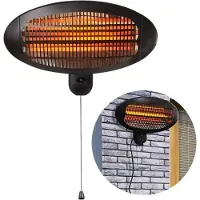 Cheqo Wand Terrasverwarmer - Muurmontage - Terras Verwarmer Muur - Terras Heater - Elektrische Kachel - Bijverwarming - 3 Warmtestanden tot 2000W