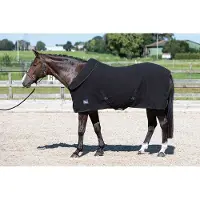 Harry's Horse Fleecedeken met oprolbare nek 215cm Jet-black (zwart)