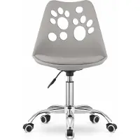 Leobert PRINT Bureaustoel Grijs, Modern Ergonomisch Design, Verstelbare Zithoogte, Chromen Basis, Geschikt voor Kinderkamer, Thuiswerkplek of Kantoor, Max. 110 kg