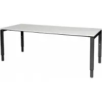 Schaffenburg Verstelbaar Bureau - Domino 200x80 wit - zwart frame