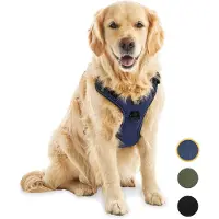 Jake and Jacky Hondentuigje - Anti-Trek Tuig - Hondenharnas - Y Tuig Hond - Reflecterend - Blauw - Maat XL