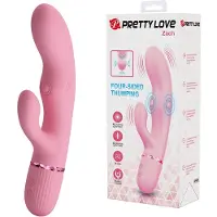 Pretty Love - Zach - Rabbit Vibrator met Vierzijdige Klopfunctie - Roze