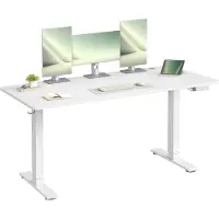 Vasagle - Zit Sta Bureau - Elektrisch - 140 x 80 cm - Met USB-C Poort en 3 Geheugenstanden
