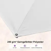 Laura Zweefparasol 250x350 cm Rechthoekig 360° Draaibaar met Parasolvoet – Kantelbaar, In Hoogte Verstelbaar, UV-Bestendig & Waterdicht Aluminium Tuinparasol Wit –