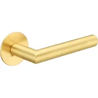 Intergriff Deurkruk (2x) Celia rond 20mm haaks op ultra dunne rozetten van 3mm mat goud PVD gecoat | Ronde deurklinken