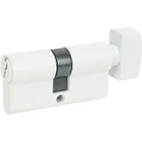 Intergriff Profielcilinder met knop standaard 30/30 mat wit