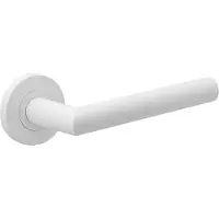 Intergriff Deurkruk (2x) Luna rond 20mm haaks met een schroefrozet mat wit PVD gecoat | Witte deurklinken