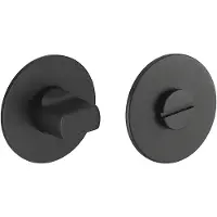 Intergriff Rozet met toilet / badkamersluiting rond 55x3 mm ultra dunne rozet van 3mm mat zwart PVD gecoat
