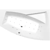 Polysan Evia Whirlpoolbad rechts, 170x100x47cm, Active Hydro-Air, chroom