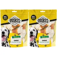 Voskes 2x Hondensnacks Blanke Kauwknopen Met Kip 10 stuks