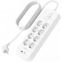 Belkin Stekkerdoos 8-voudig 2 meter met usb A/C 18W Wit