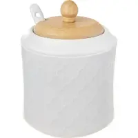 Orion WhiteLine Serie - Porseleinen Suikerpot - Bamboe Deksel - 350ml