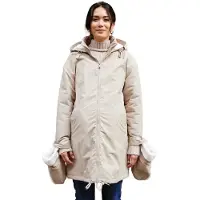 Envie de Fraise Meegroeiparka voor zwangerschap en dragen met afneembare wanten ENVIE DE FRAISE beige
