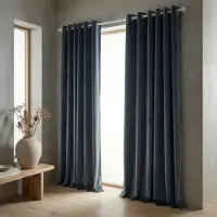 Fresh & Co Velvet Gordijnen Verduisterend - Ringen - Antraciet 150 x