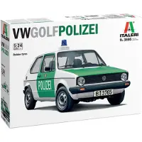 Italeri Modelbouwpakket Auto - 3666 Volkswagen VW Golf Polizei Plastic - 1:24 - Modelbouw