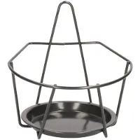 Esschert Design Balkon bloempothouder - bloembak met ophanging - zwart metaal - 17 x 18 x 17 cm - rond - Plantenbakbeuge