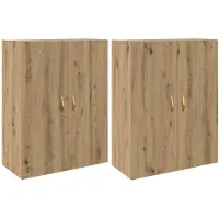 vidaXL Wandkast 2 st Artisan Eiken 69,5 x 34 x 90 cm Bewerkt hout