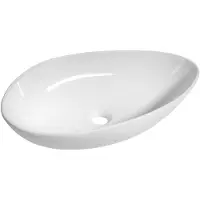 Hak Ovali keramische wastafel 61x34cm, wit