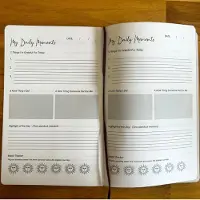 Ancient Wisdom Blauw dankbaarheidsdagboek met een zilveren randje - 120 pagina's - Ik ben dankbaar voor - cadeau voor man - cadeau voor vrouw