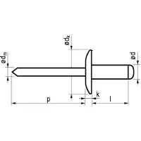 Masterfix Blindklinknagel XXL bolkop 4,8x10mm Alu/Staal - 250 stuks