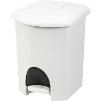 PLAST TEAM Vertriebs GmbH Pedaalemmer 6 liter wit met deksel en handige binnenemmer