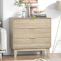 OEM Houten ladekast met drie lades, in een natuurlijke stijl, geschikt voor elke kamer