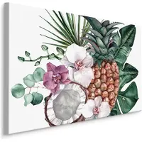 Karo-art Schilderij - Tropisch fruit en orchidee, multi-gekleurd, scherp geprijsd