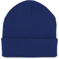 K-Up Gerecycleerde muts met gebreide omslag KP892 - Royal Blue - One size