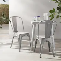 Laura Eetkamerstoelen Metaal Stapelbaar Zwart 51 x 43 x 85 cm – Bistro Stoelen voor Keuken, Eettafel, Binnen & Buiten – Duurzaam, Waterbestendig en Comfortabel – Set van 4 |