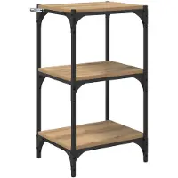 vidaXL Boekenkast 3-laags 40 x 33 x 70.5 cm Geengineerd Hout en IJzer