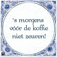 Paper Dreams Delftsblauw tegeltje "niet zeuren"