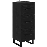 vidaXL Dressoir met lade Zwart Eiken 34,5 x 34 x 90 cm