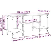 vidaXL TV Kast Zwart Eiken 102 x 35 x 45,5 cm