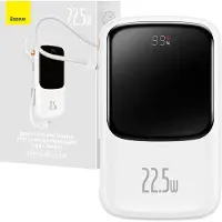 Baseus Powerbank Qpow Pro 10000 mAh, 22,5 W, met USB-C-kabel wit