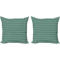 Abakuhaus Geometrische decoratieve kussenhoes, 2-pack, modern accent, dubbelzijdige digitale print, 50x50 cm, petrolblauw olijfgroen