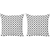 Abakuhaus Zwart-witte sierkussens, kussenhoes, 2-pack, Modern Accent dubbelzijdige digitale print, 45x45 cm, Houtskoolgrijs en wit