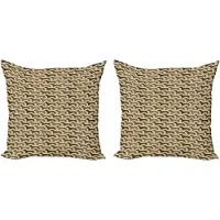Abakuhaus Decoratieve kussenhoes met teckelmotief, 2 stuks, moderne accenten, dubbelzijdige digitale print, 45x45 cm, grijs, geel, chocoladebruin