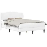 vidaXL Bedframe met hoofdeinde Wit 140 x 190 cm Kunstleer