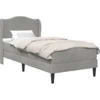vidaXL Bedframe met hoofdeinde Lichtgrijs 90 x 200 cm Fluweel