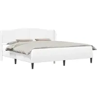 vidaXL Bedframe met hoofdeinde Wit 200 x 200 cm Kunstleer
