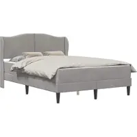 vidaXL Bedframe met hoofdeinde Lichtgrijs 120 x 190 cm Fluweel