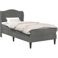 vidaXL Bedframe met hoofdeinde Donkergrijs 90 x 190 cm Fluweel