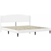 vidaXL Bedframe met matras Wit 200 x 200 cm Kunstleer