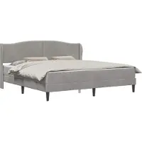 vidaXL Bedframe met hoofdeinde Lichtgrijs 180 x 200 cm Fluweel