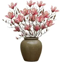 Mica Decorations Kunstbloemen - 4x - magnolia tree - roze - 80 cm - siertakken - boeket - stelen