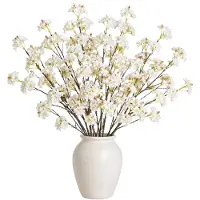 Mica Decorations Kunstbloem Bloesem Floral - 8x - H106 cm - wit - kunststof - stelen kunstbloemen - boeket - bloemetjes