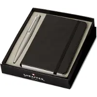 Sheaffer Balpen Giftset - VFM/G9400 - zwart en mat zilver - penpunt M - schrijfkleur zwart - + A6 notebook