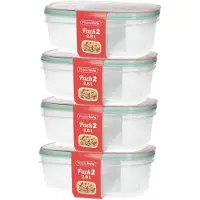 PlasticForte Vershoudbakjes - 8x stuks - 2.8 liter - herbruikbaar - transparant/groen - kunststof - magnetron - vriezer
